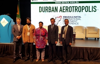 High Commissioner Jaideep Sarkar at a panel discussion of BRICS countries at the Kwazulu Natal Investment Conference (12-14 Sept. 2019)  in Durban